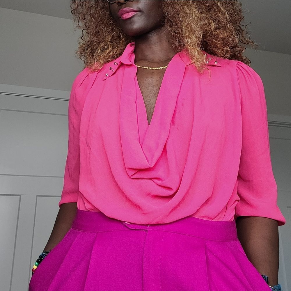 Pink Drape Blouse - Picture 7 of 12